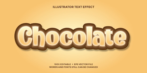 Chocolate text effect template editable