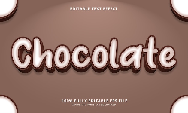 Chocolate text style editable text effect