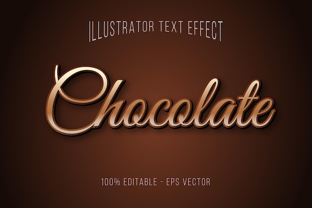 Chocolate text style effect eps vector