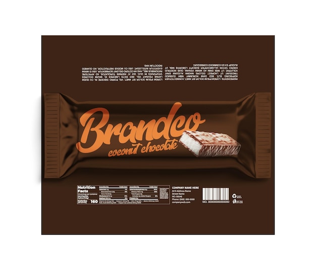 Vector chocolate wafer packaging design