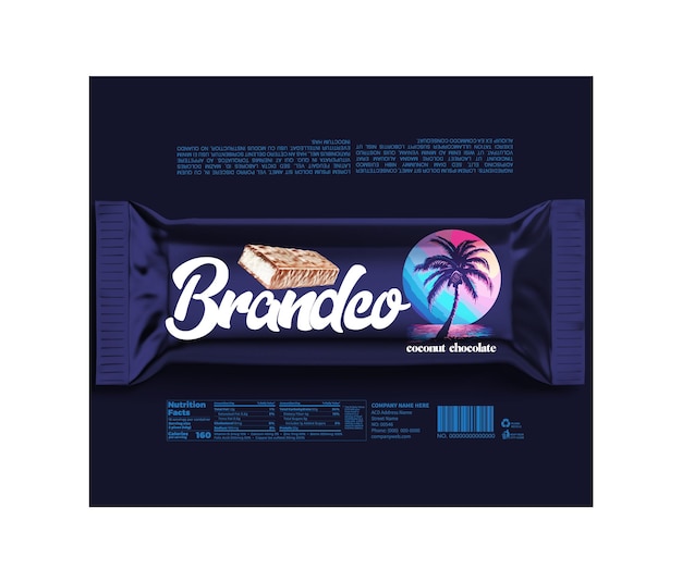 Vector chocolate wafer packaging design