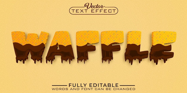 Chocolate Waffle Vector Editable Text Effect Template