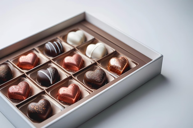 Vector chocolates in a heart shape on a white background