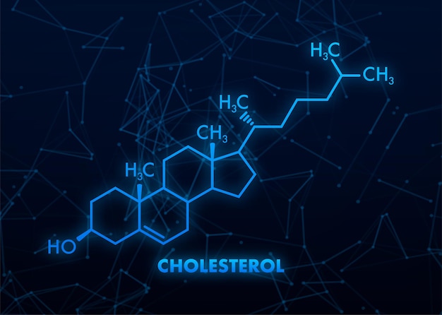 Cholesterol formula on white background 3d cholesterol formula