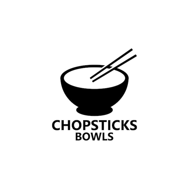 Chopstick Bowl Logo Template Design