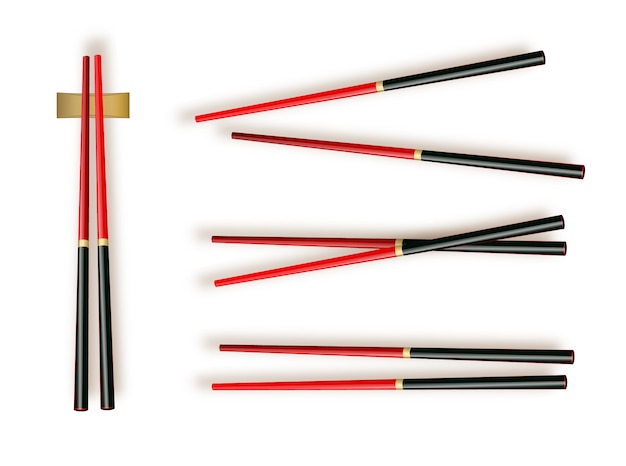 Chopsticks. Set Accessories for Sushi Isolated