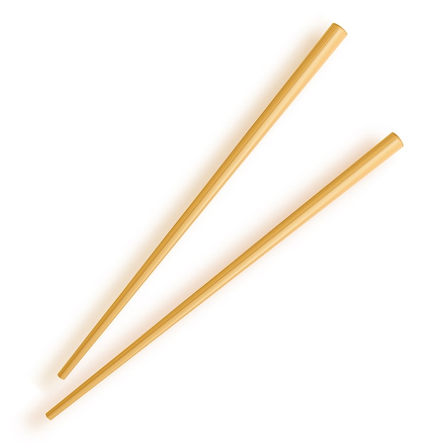 Chopsticks. Wooden chopsticks isolated on white background.