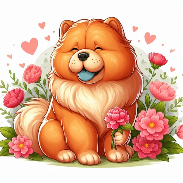 Chow Chow dog Vector Cartoon illustration