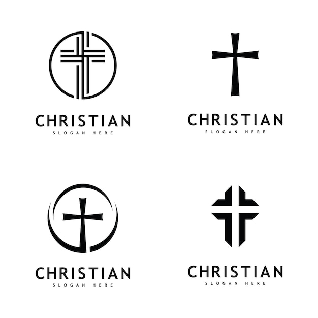 Christian Church logo creative Cross design vector