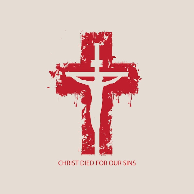 christian poster with bloody cross