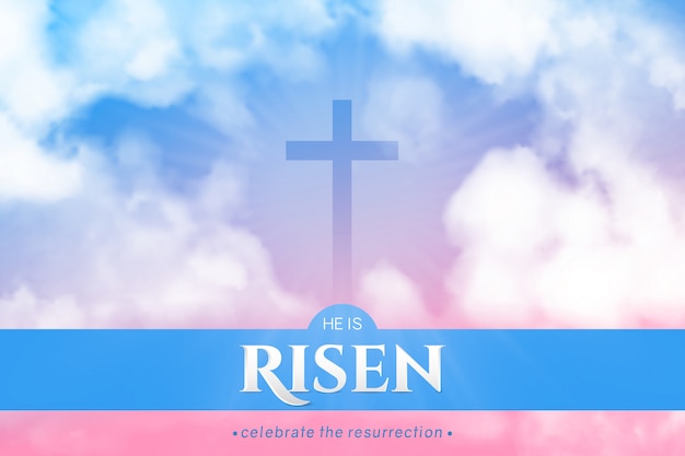 Christian religious banner for Easter celebration. Horizontal banner.