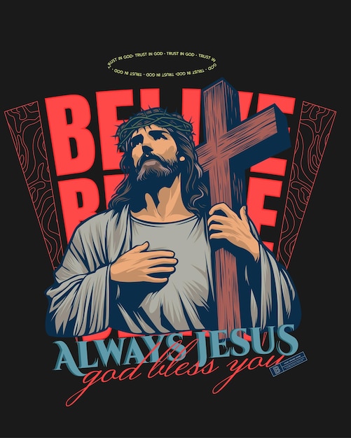 Vector christian streetwear design for tshirt print