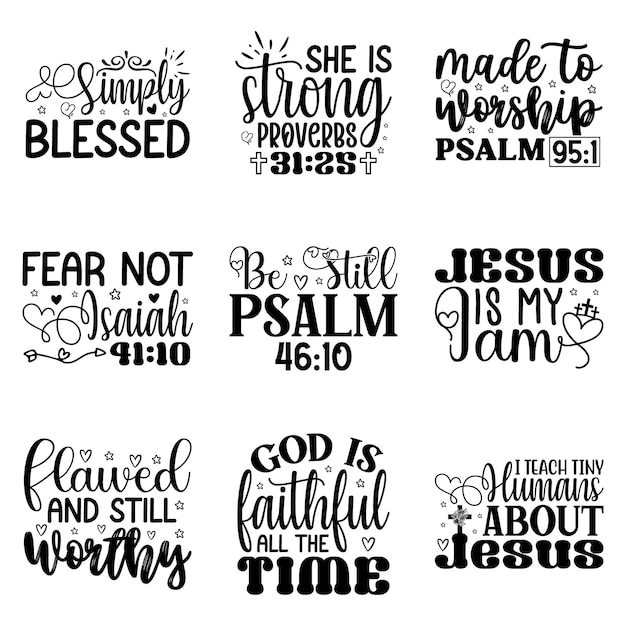 Vector christian svg design and bible verse svg design