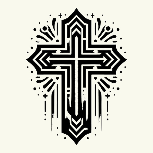 Christians Cross Silhouette Vector Illustration