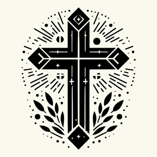 Vector christians cross silhouette vector illustration