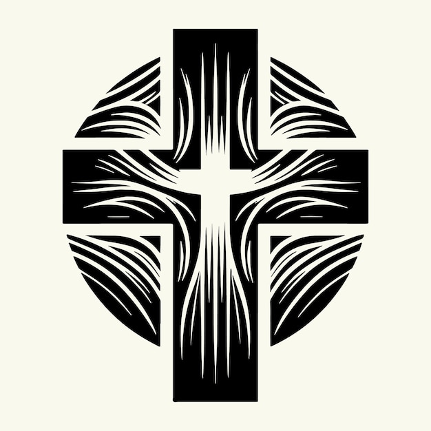 Vector christians cross silhouette vector illustration