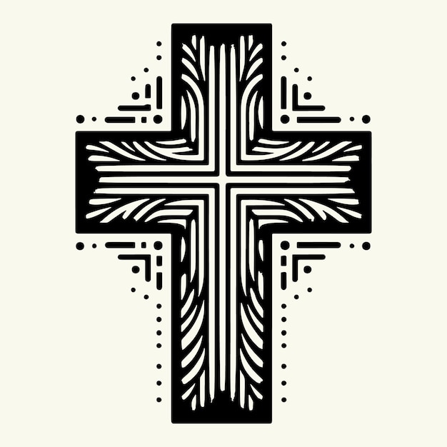 Vector christians cross silhouette vector illustration