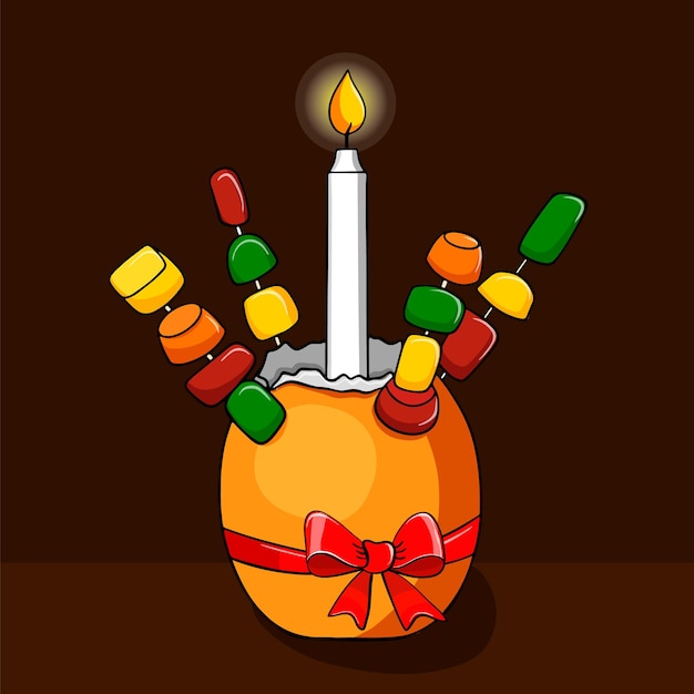 Christingle symbol tradition of celebrating Christmas in Britain. Orange and candle