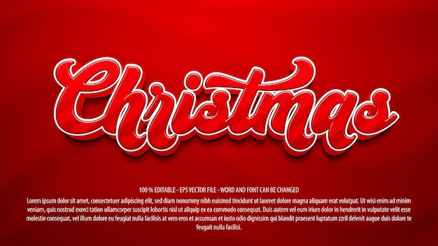 Christmas 3d style editable text effect template