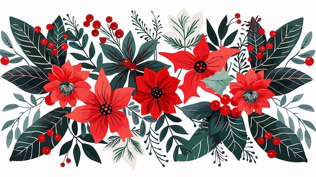 Christmas Abstract Botanical Background for New Year Celebrations