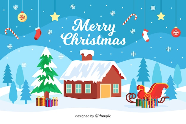 Christmas background in flat design