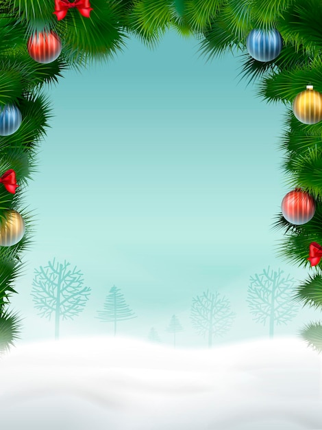 Christmas background in great atmosphere with ornaments