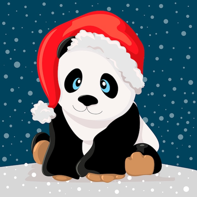 Christmas background panda bear