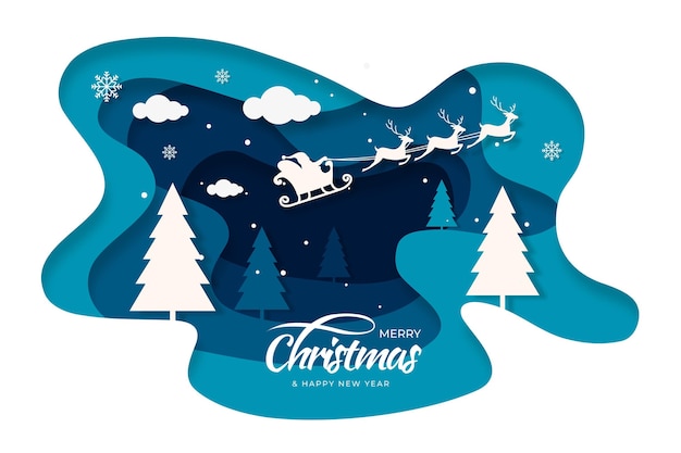 Christmas background in paper style