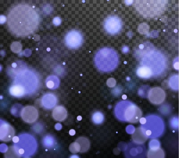 Christmas background. Powder PNG. Magic bokeh shines with blue dust. Small realistic glare.