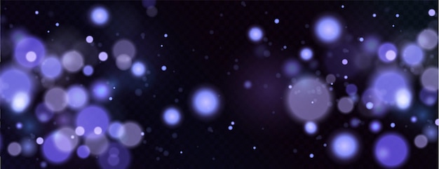 Christmas background. Powder PNG. Magic bokeh shines with blue dust.