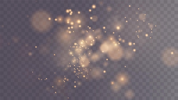 Christmas background Powder PNG Magic shining gold dust Fantastic shimmer effect