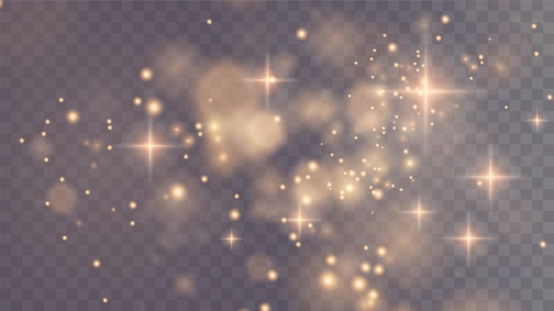 Christmas background Powder PNG Magic shining gold dust Fine shiny dust bokeh particles