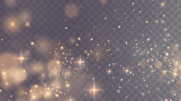 Christmas background Powder PNG Magic shining gold dust Fine shiny dust bokeh particles