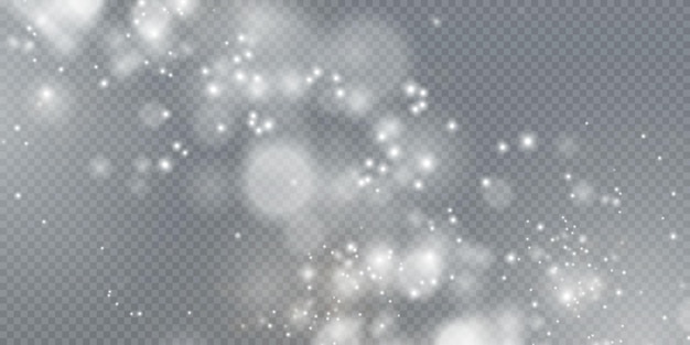 Christmas background Powder PNG Magic shining white dust Fine shiny dust particles fall