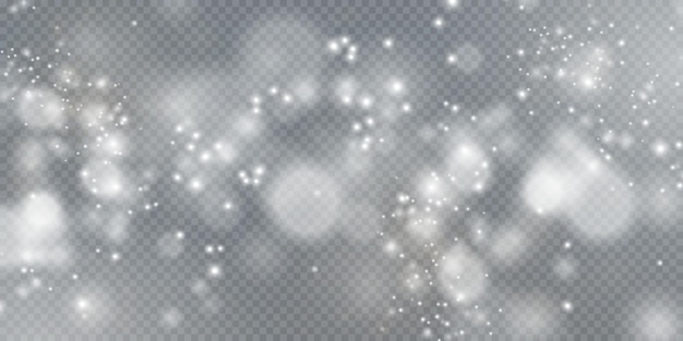 Christmas background Powder PNG Magic shining white dust Fine shiny dust particles fall