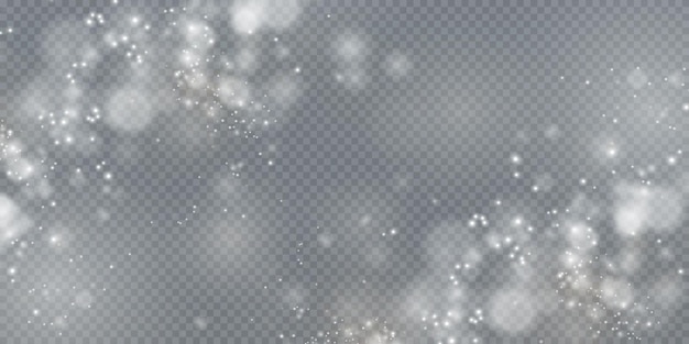 Christmas background Powder PNG Magic shining white dust Fine shiny dust particles fall