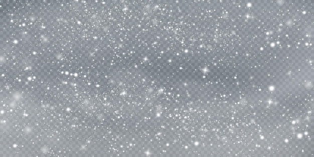 Christmas background. Powder PNG. Magic shining white snow. Fine, shiny dust particles fall.