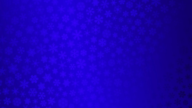 Christmas background of small snowflakes in blue colors