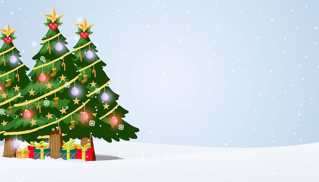 Christmas background with christmas tree and copy space area