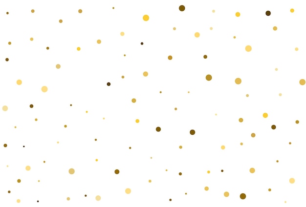 Christmas background with golden round confetti. Vector.