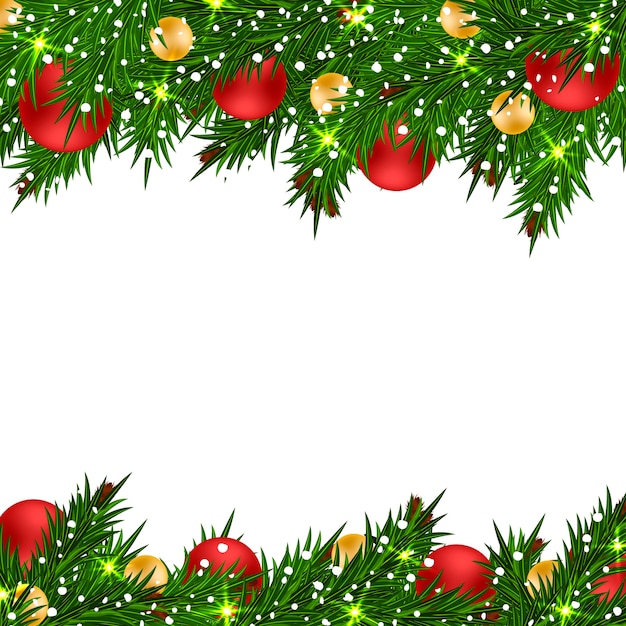 Christmas background with realistic fir branches