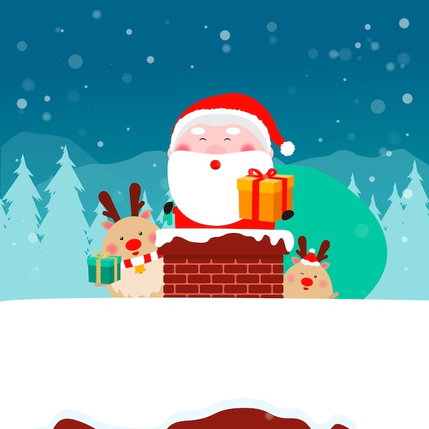 christmas background with santa claus