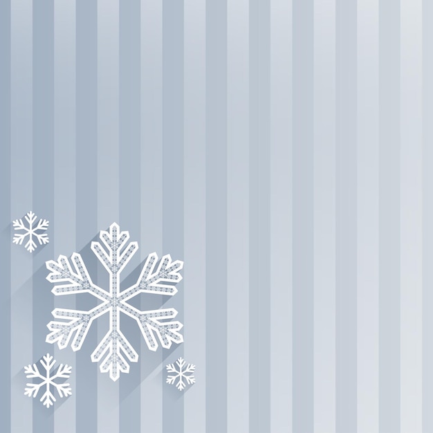 Christmas background with several snowflakes