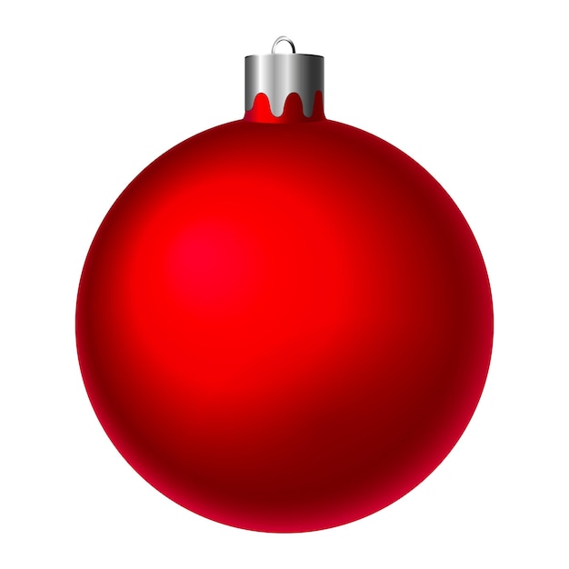 Christmas bal Red realistic isolated on white background