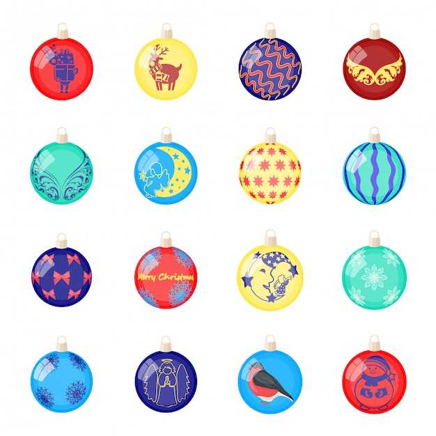 Christmas ball  cartoon set icon. Decoration sphere isolated cartoon set icon.  christmas ball  .