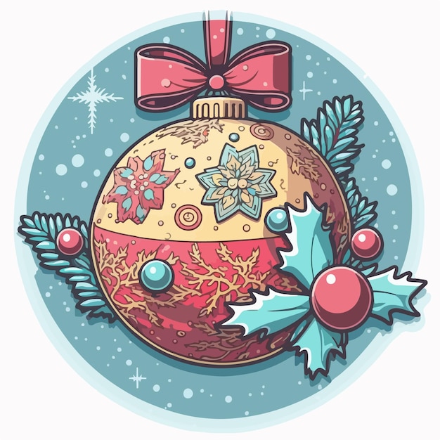 Christmas ball cartoon sticker xmas balls printable stickers sheet Multicolor