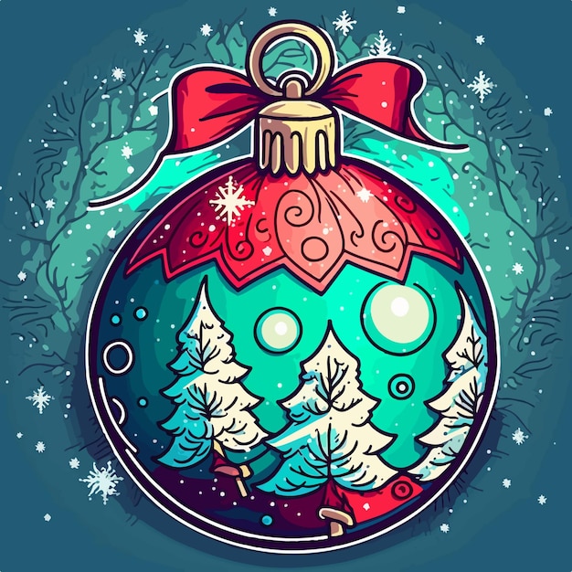 Christmas ball cartoon sticker xmas balls stickers decoration Winter holidays