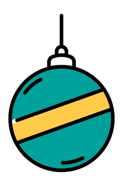 Christmas ball. Decoration for Christmas tree. Vector illustration in flat design