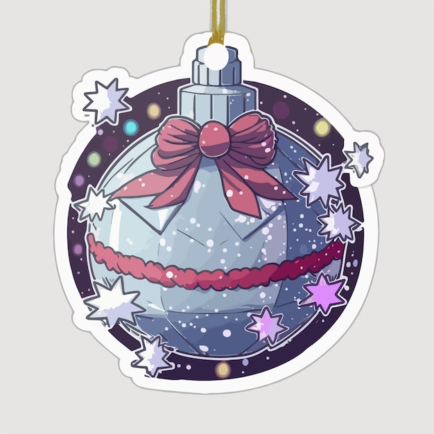 Christmas ball sticker xmas balls stickers isolated decoration Newyear collection