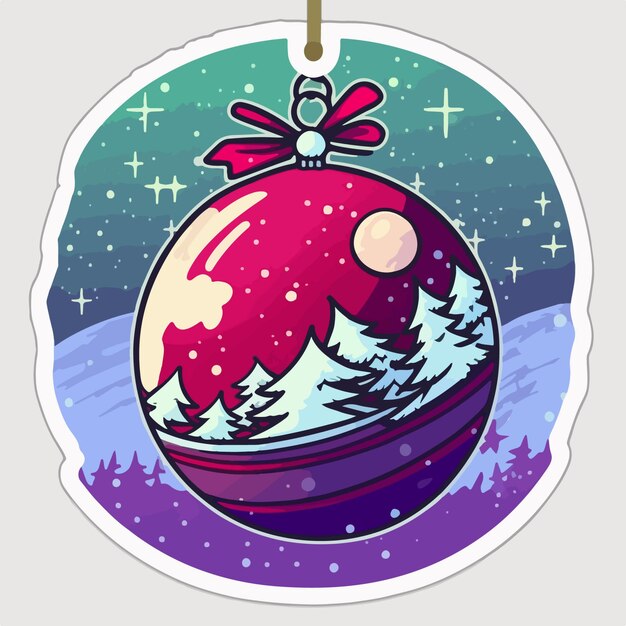 Christmas ball sticker xmas balls stickers with ornament Newyear collection